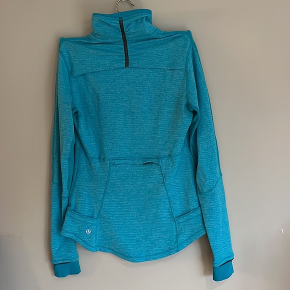 Lululemon Base Runner 1/2 Zip *Heathered Blue Size 6 - Picture 9 of 10